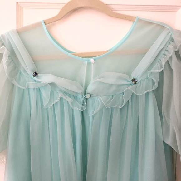 Blue Chiffon Night Dress - Picture 4 of 5